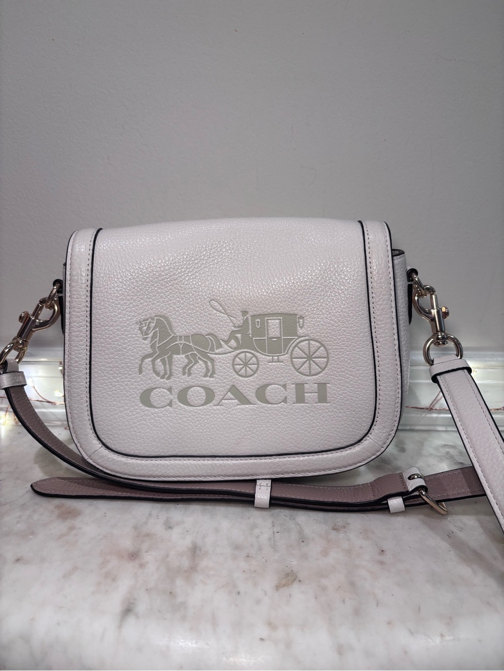 Coach Chalk Vanilla Horse and Carriage Saddle Bag